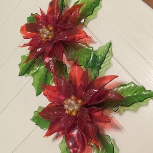 Vintage 1968 Lucite Poinsettias (2)